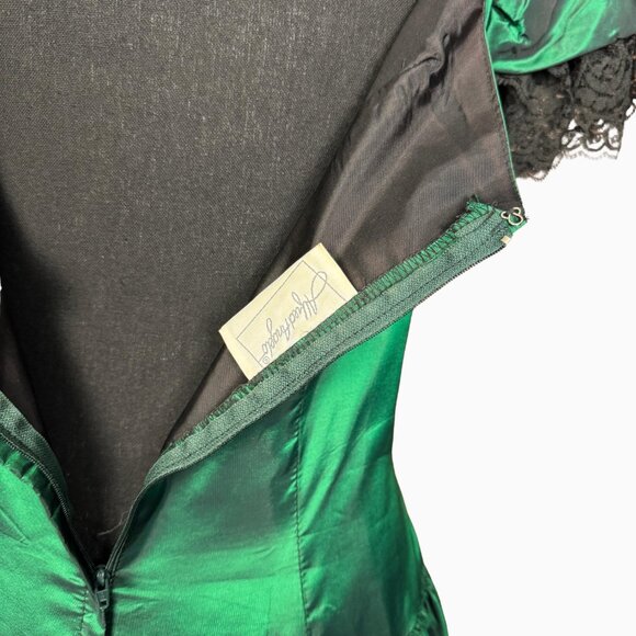 Vintage Green Witch Costume Dress Hocus Pocus Halloween Gothic Gown Renaissance - Picture 7 of 8